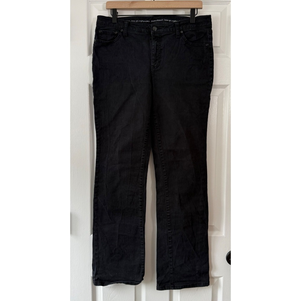 Norma Kamali Womens Black‎ Denim Mid Rise Straight Leg Jeans Size 10
